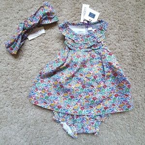 NWT Janie and Jack Liberty Set w/headband 12-18m
